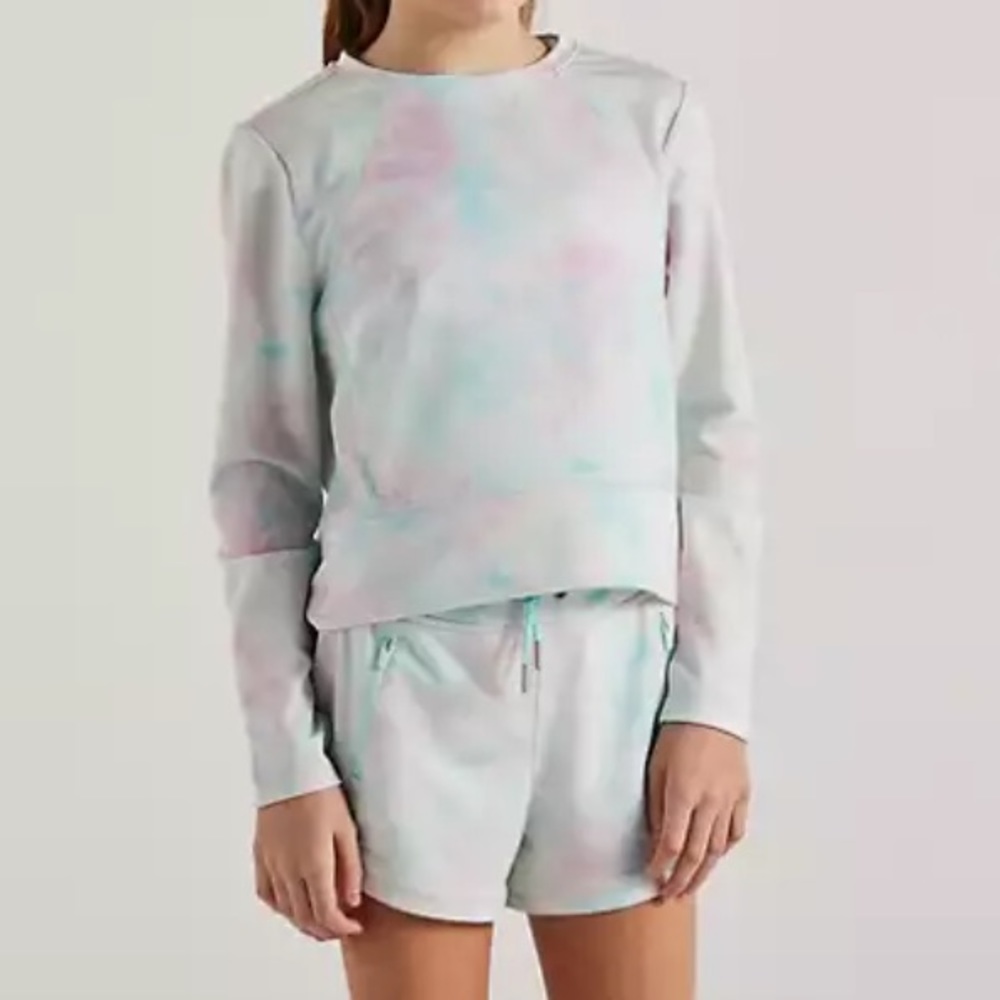 FREELY DELILAH CREW ZEN TIE DYE CREW NECK PULLOVER‎ SWEATSHIRT WITH THUMBHOLES